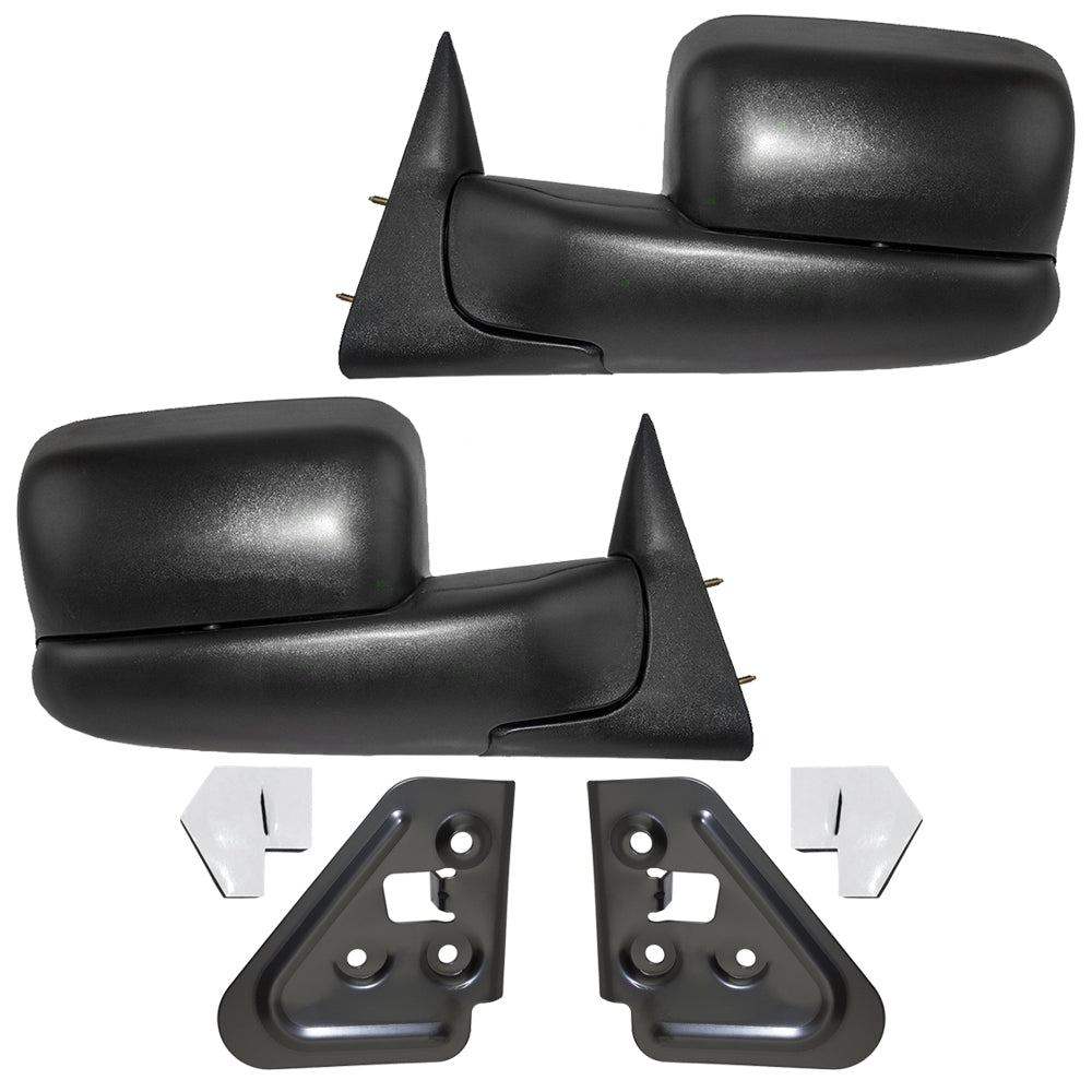 Brock Replacement Manual Towing Mirrors Compatible with 94-02 Pickup Truck