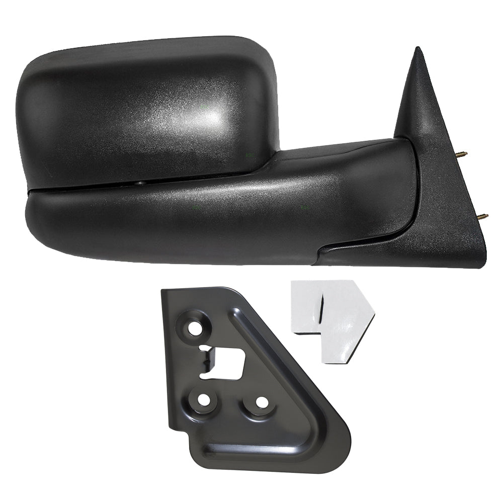 Brock Replacement Passengers Manual Towing Mirror Compatible with 94-02 Pickup Truck