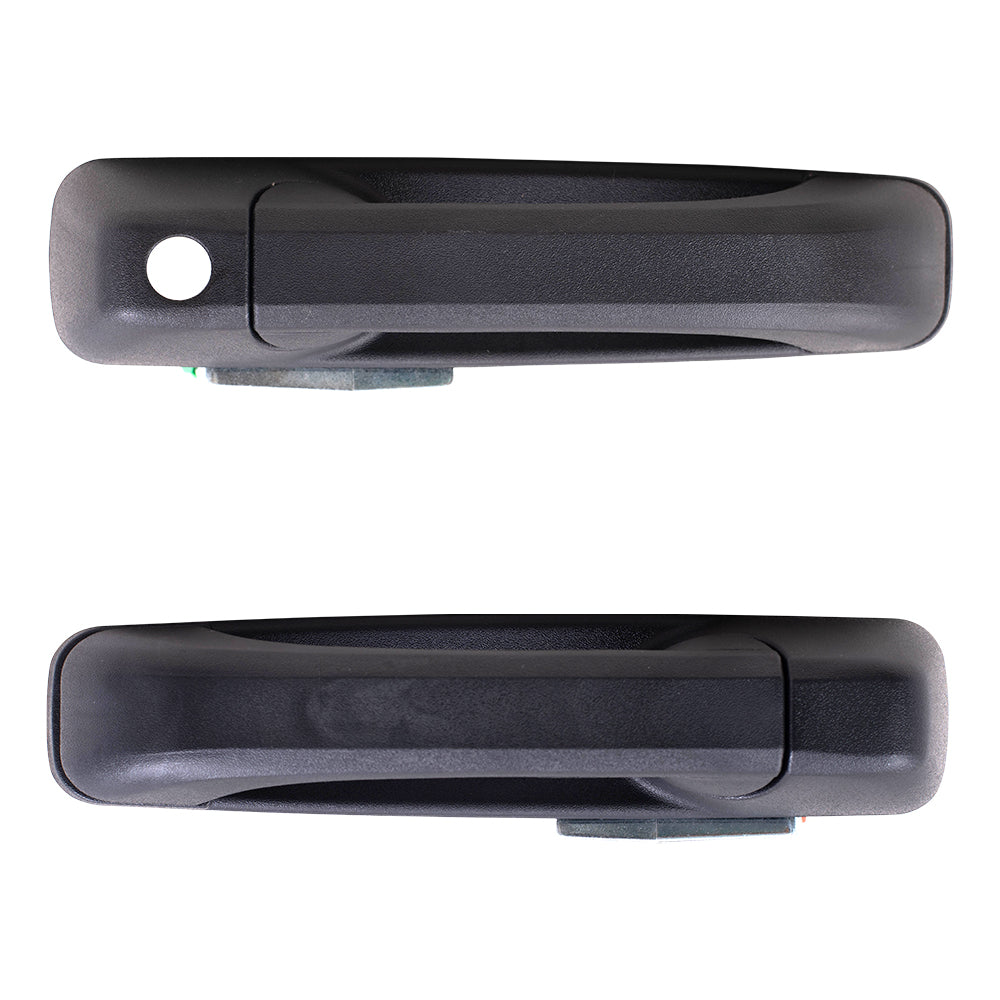 Brock Replacement Pair Set Front Outside Exterior Door Handles Textured Compatible with 2009-2010 Pickup Truck 55112383AD 55112384AD