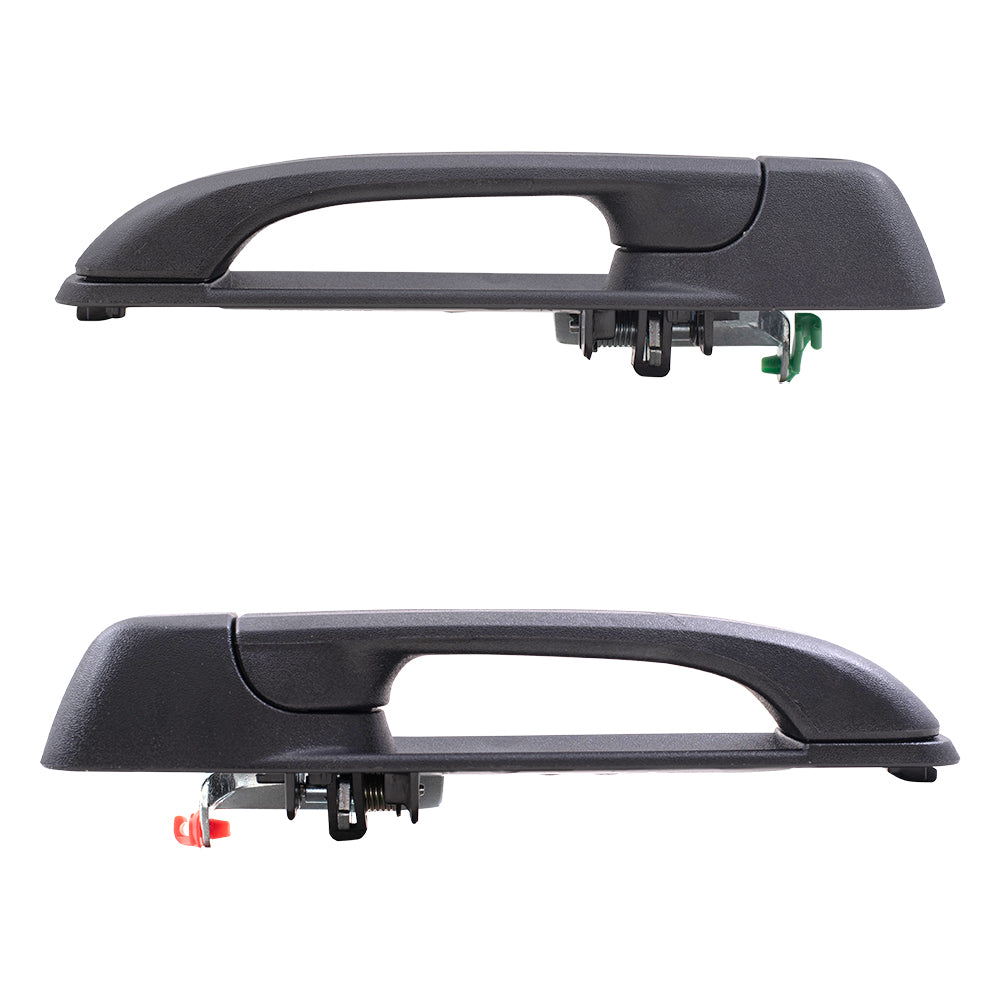 Brock Replacement Pair Set Front Outside Exterior Door Handles Textured Compatible with 2009-2010 Pickup Truck 55112383AD 55112384AD