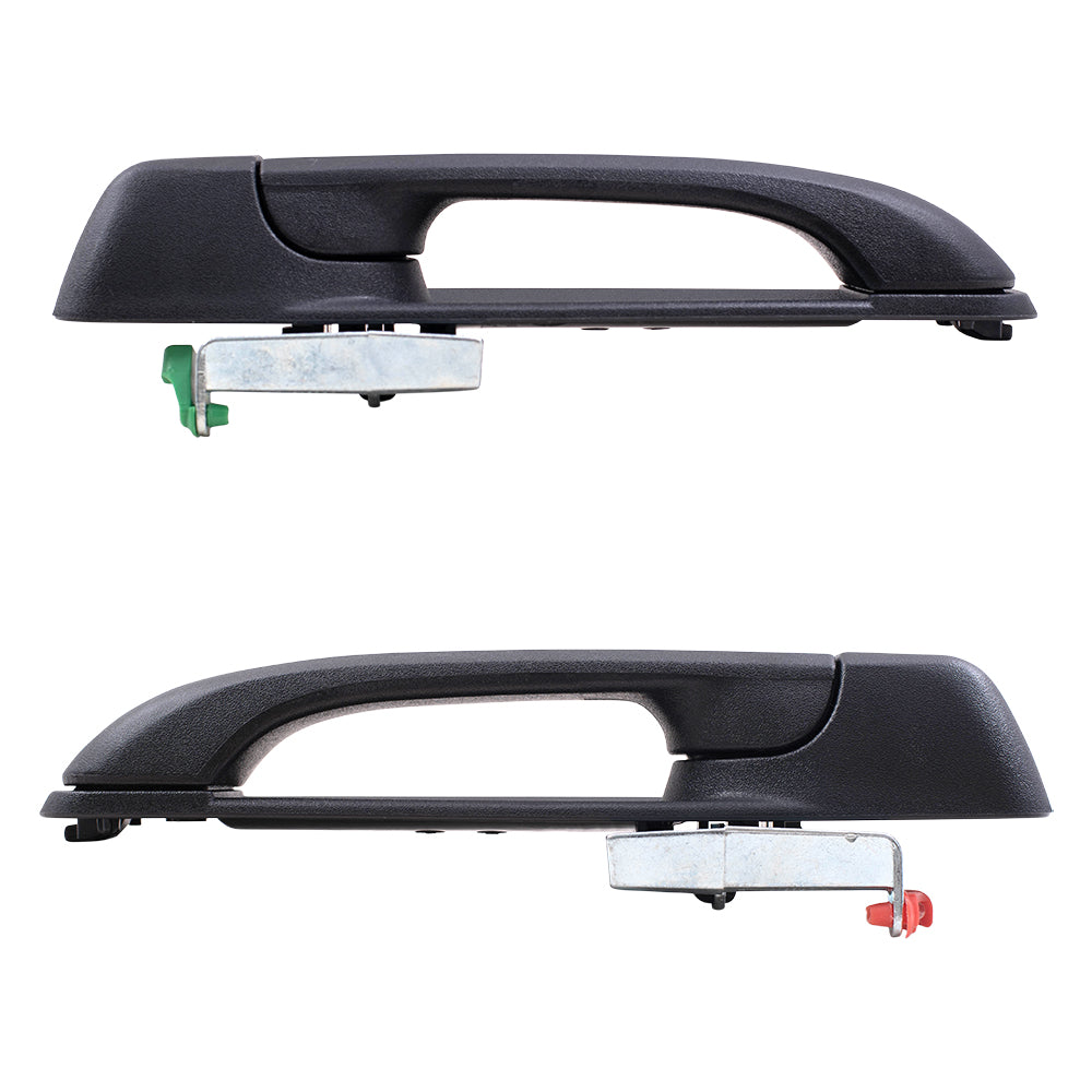 Brock Replacement Pair Set Front Outside Exterior Door Handles Textured Compatible with 2009-2010 Pickup Truck 55112383AD 55112384AD