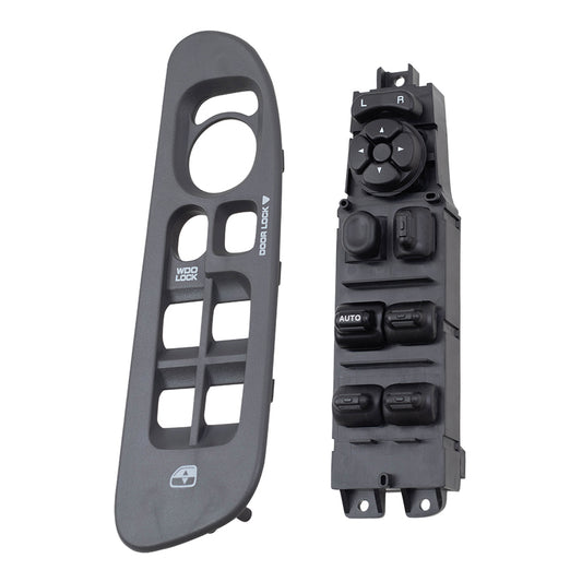 Brock Replacement Driver Front Power Window Master Switch Medium Gray Bezel Compatible with 02-05 Pickup