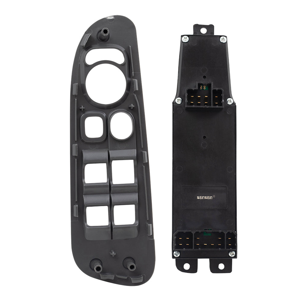 Brock Replacement Driver Front Power Window Master Switch Medium Gray Bezel Compatible with 02-05 Pickup