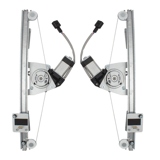 Window Regulator w/ Motor for 2016-2019 500X Upgraded Metal Glass Guide Front for 2014-2019 500L for 2012-2019 500 68070267AE Set FI1350100