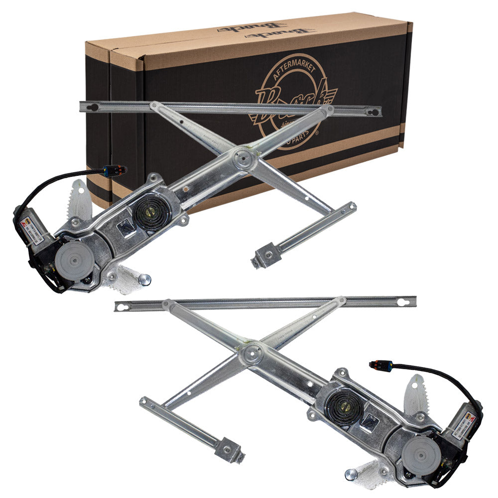 Brock Replacement Driver and Passenger Front Power Window Lift Regulators & Motors Assemblies Compatible with 93 SUV 4798379AB 4798378AB