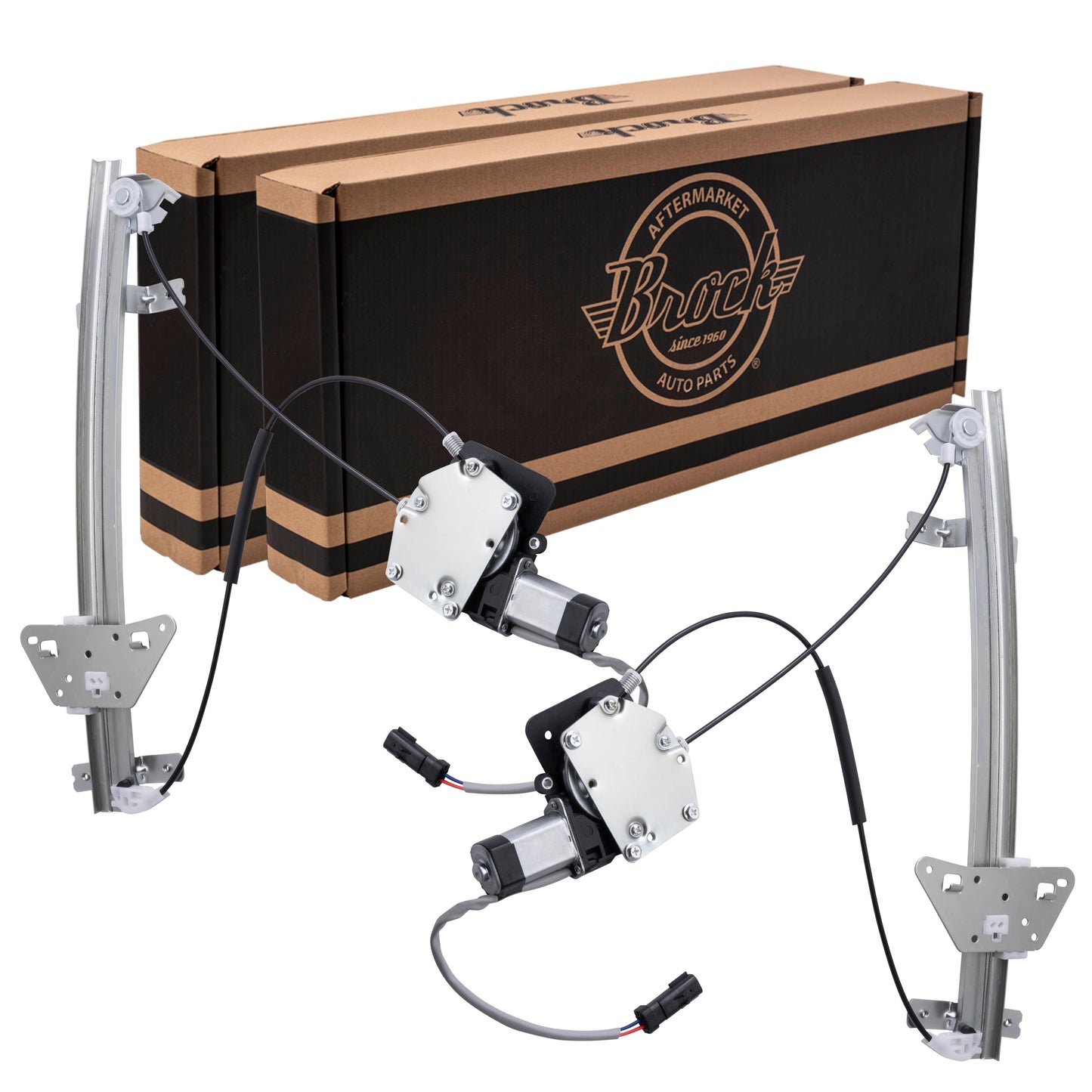 Window Regulator w/ Motor for 2000-2004 Dakota Quad Cab Front for 1998-2003 Durango 5066431AC Set CH1350127