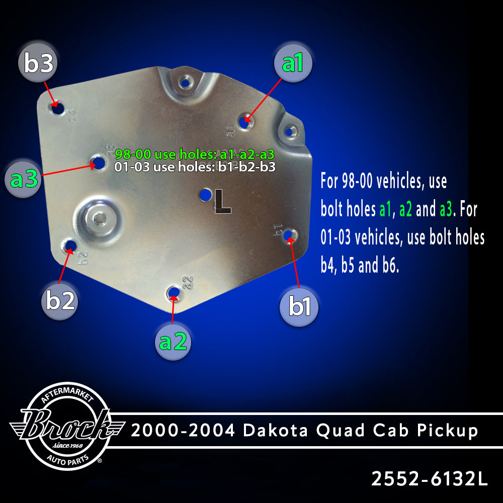 Window Regulator w/ Motor for 2000-2004 Dakota Rear for 1998-2003 Durango 55256495AF Set CH1550104