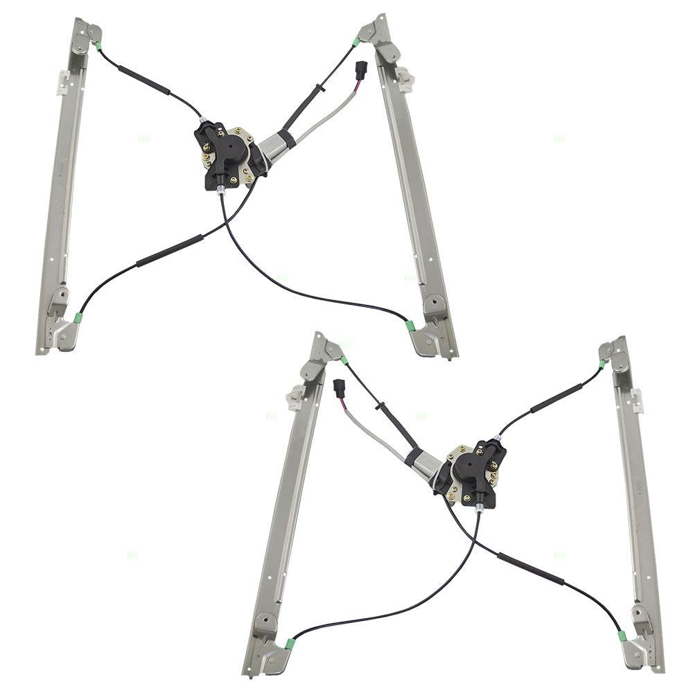 Brock Replacement Set Driver and Passenger Front Power Window Lift Regulators & Motors Compatible with 2001-2003 Caravan Voyager Town & Country 5135251AA 5135250AA