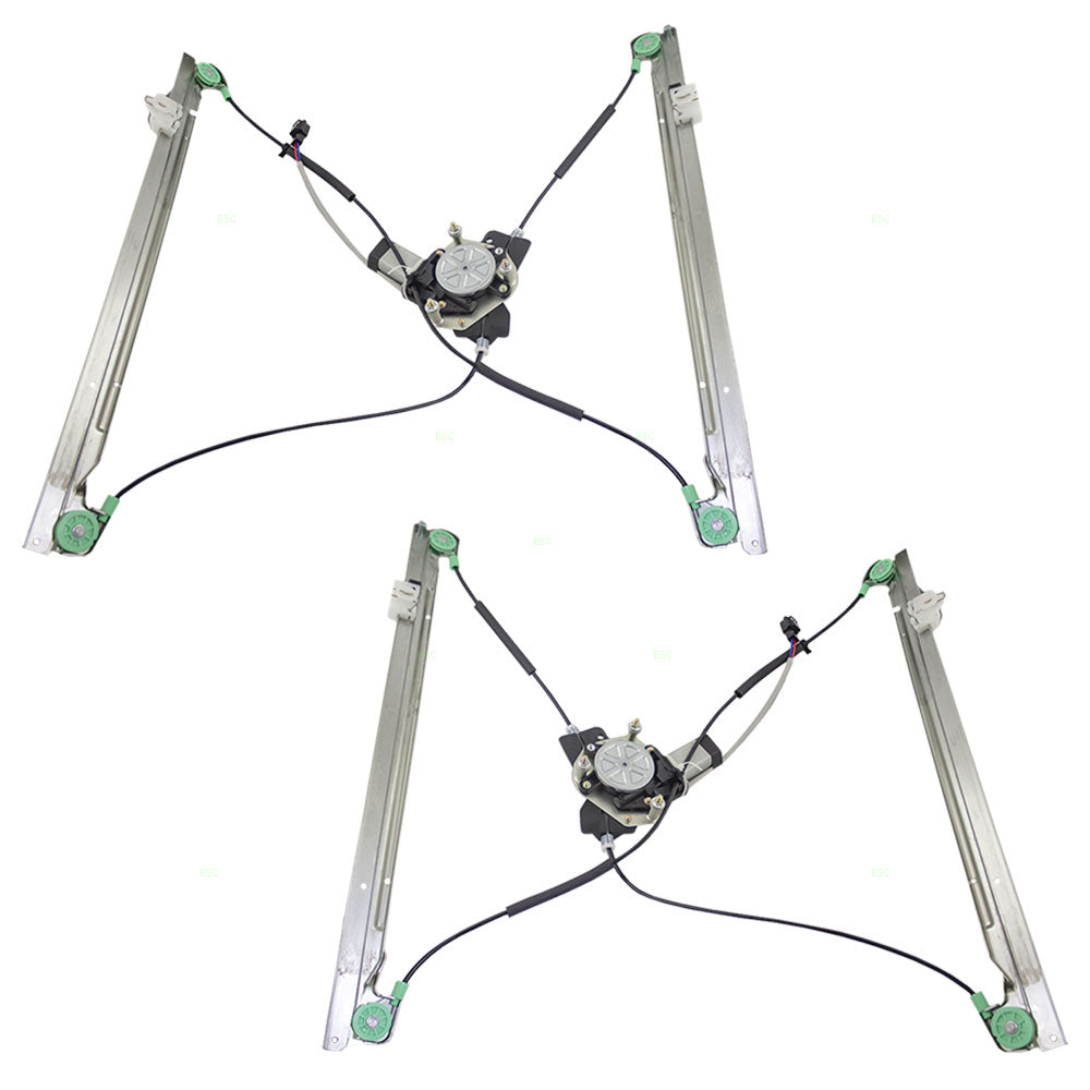 Brock Replacement Set Driver and Passenger Front Power Window Lift Regulators & Motors Compatible with 2001-2003 Caravan Voyager Town & Country 5135251AA 5135250AA