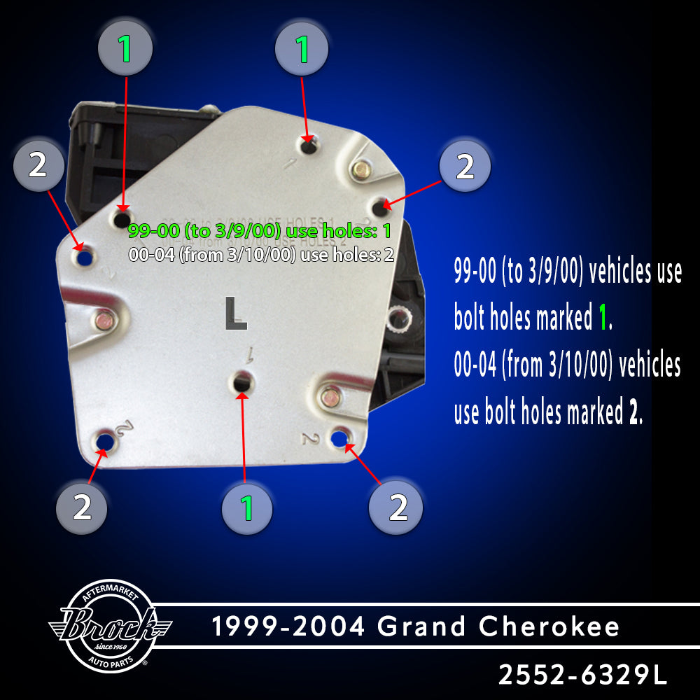Window Regulator w/ Motor for 1999-2004 Grand Cherokee Front 55076467AG Set CH1350121