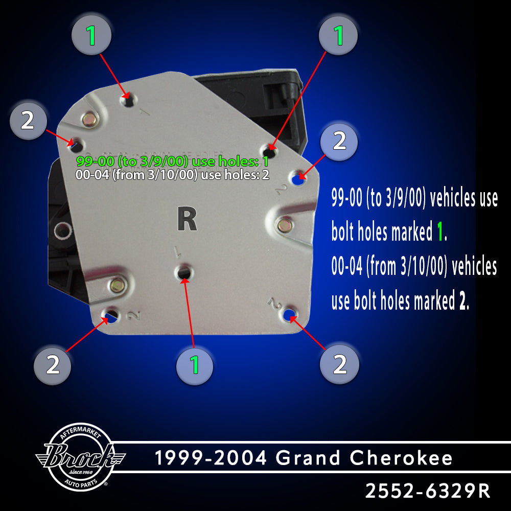 Window Regulator w/ Motor for 1999-2004 Grand Cherokee Front 55076466AG Right CH1351120