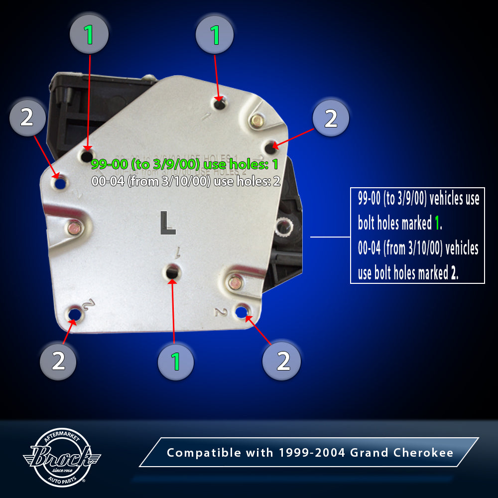 Window Regulator w/ Motor for 1999-2004 Grand Cherokee Front 55076467AG Left CH1350121