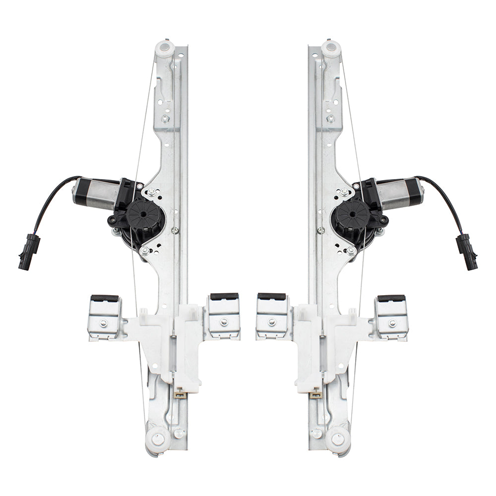 Brock Replacement Pair Set Rear Power Window Lift Regulators & Motors Assemblies Compatible with 06-10 Commander 55396483AF 55396482AF CH1550117 CH1551117