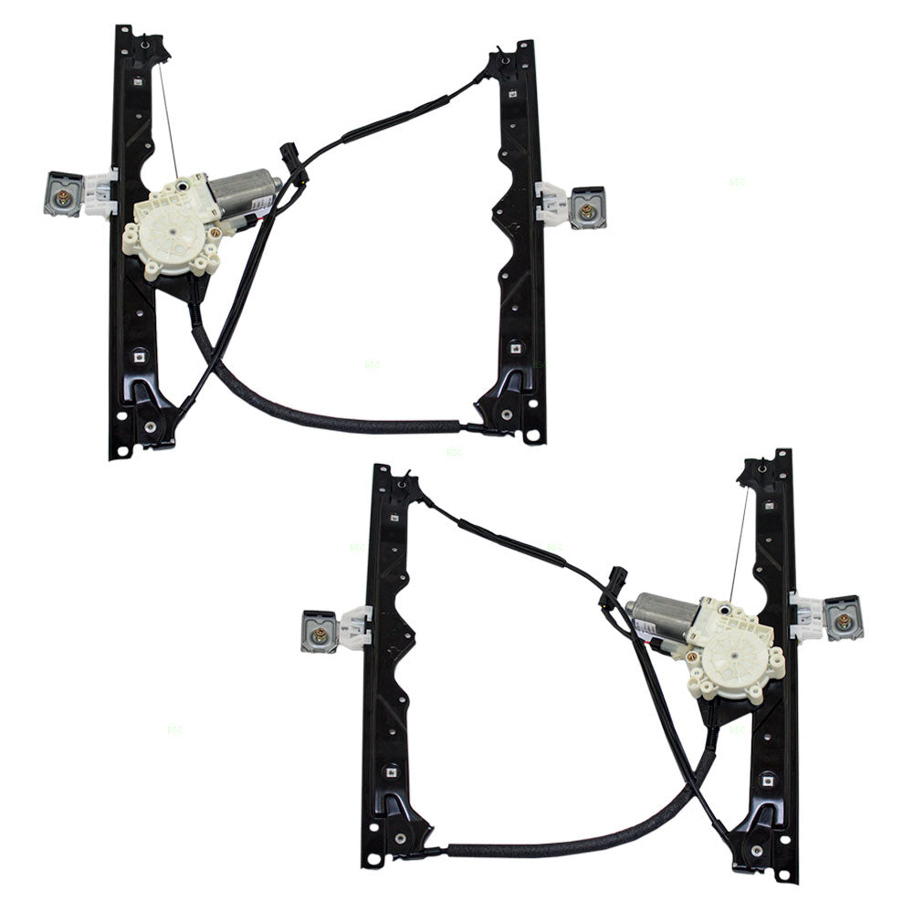 Brock Replacement Driver and Passenger Front Power Window Lift Regulators & Motor Assemblies Compatible with 05 Grand Cherokee 68045697AG 68045696AG