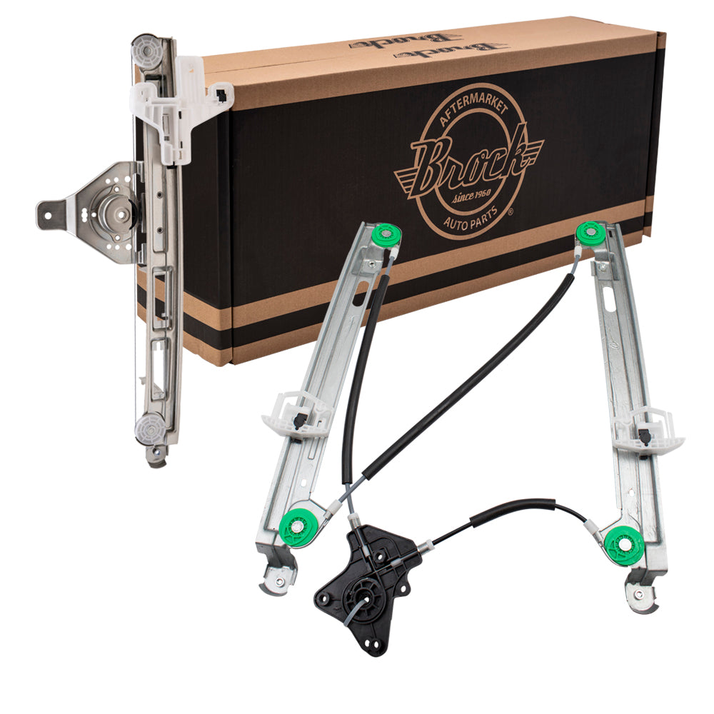 Brock Aftermarket Replacement Front and Rear Driver Left Power Window Regulator Without Motor Set Compatible With 2007-2017 Jeep Patriot