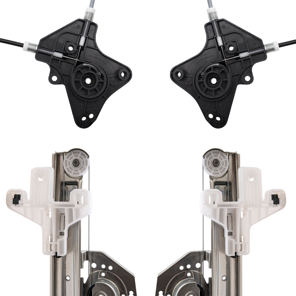Brock Aftermarket Replacement Front and Rear Driver Left Passenger Right Power Window Regulator Without Motor 4 Piece Set Compatible With 2007-2017 Jeep Patriot