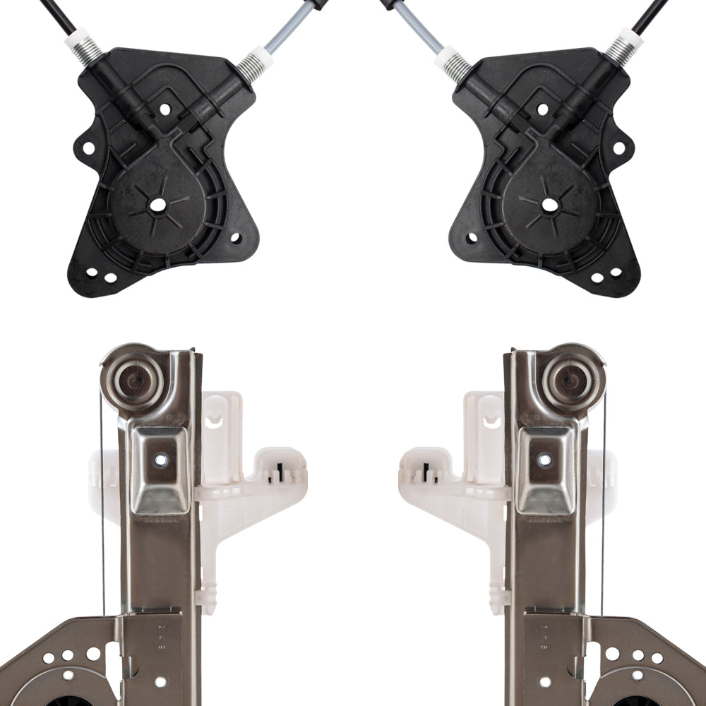 Brock Aftermarket Replacement Front and Rear Driver Left Passenger Right Power Window Regulator Without Motor 4 Piece Set Compatible With 2007-2017 Jeep Patriot