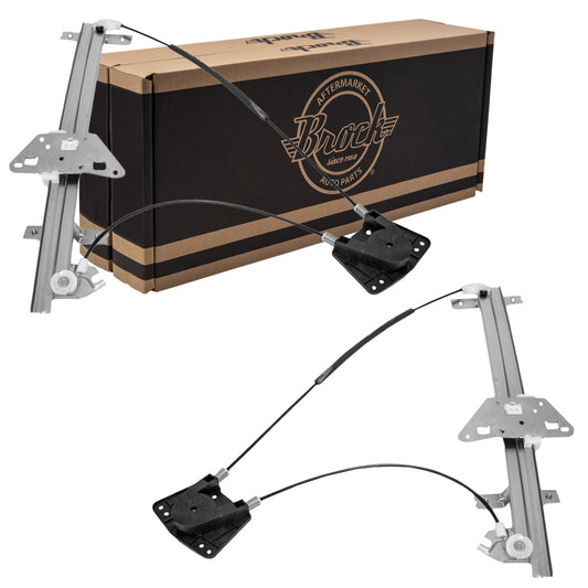 Window Regulator w/o Motor for 2000-2004 Dakota Quad Cab Front for 2001-2003 Durango 55256419AN Set CH1350175