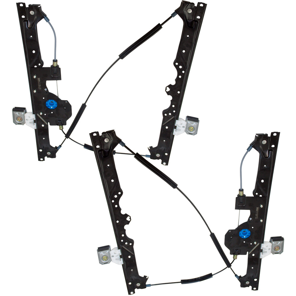 Brock Replacement Pair Set Front Power Window Lift Regulators Compatible with 05-10 Grand Cherokee SUV 68045697AG 68045696AG