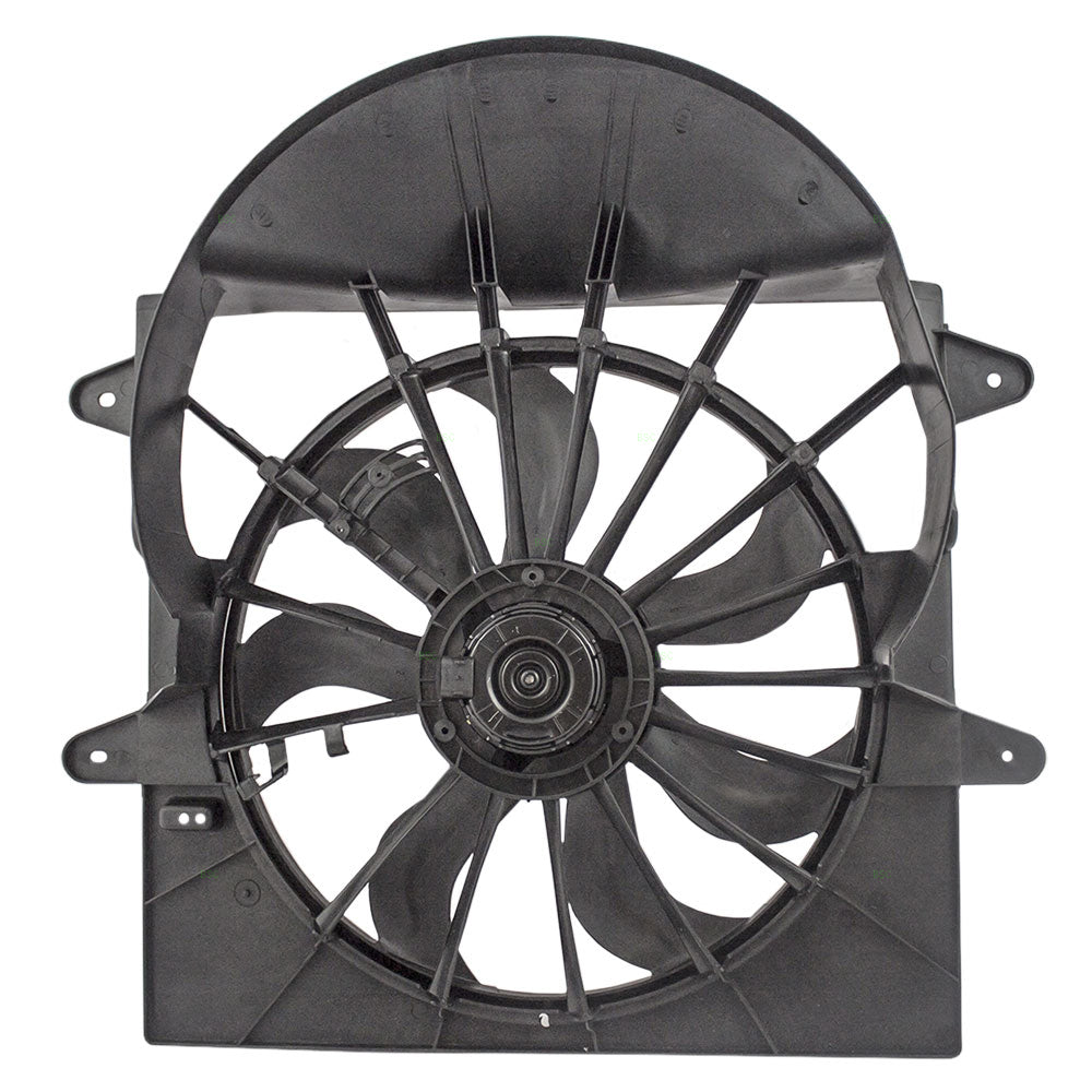 Brock Replacement Radiator Cooling Fan Motor Assembly Compatible with 2006-2008 Commander 2005-2008 Grand Cherokee 5143209AC 5143208AA