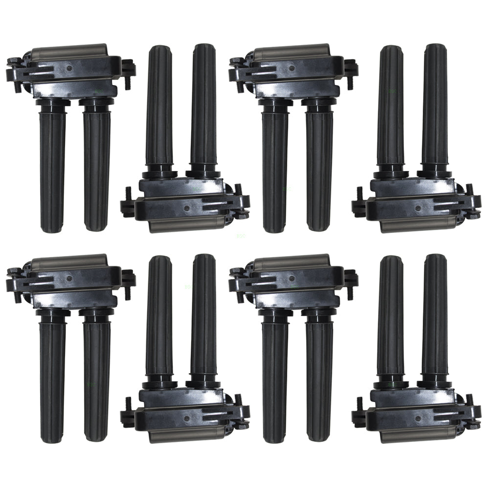 Brock Replacement 8 Pc Set Ignition Spark Plug Coils Compatible with Pickup Truck SUV 8 cylinder 68238603AA