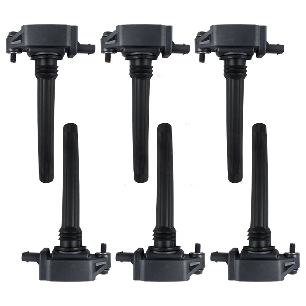 Brock Replacement 6 Piece Set Ignition Spark Plug Coils Compatible with Pickup Truck SUV Van 5149168AI