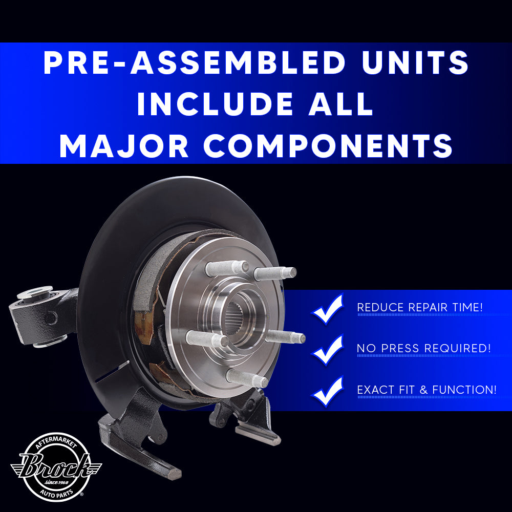 Brock Aftermarket Replacement Rear Driver Left Passenger Right Loaded Suspension Knuckle Assembly Set Compatible with 2006-2010 Ford Explorer