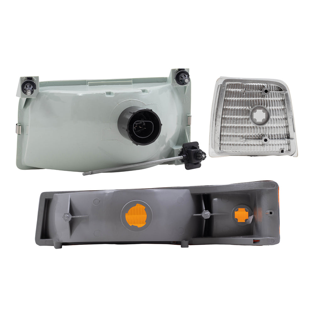 Fits 1992-1996 F150 Bronco Headlights, Corner and Side Park Signal Lights Compatible with F2TZ13008B F2TZ13008A F2TZ15A201D F2TZ15A201C
