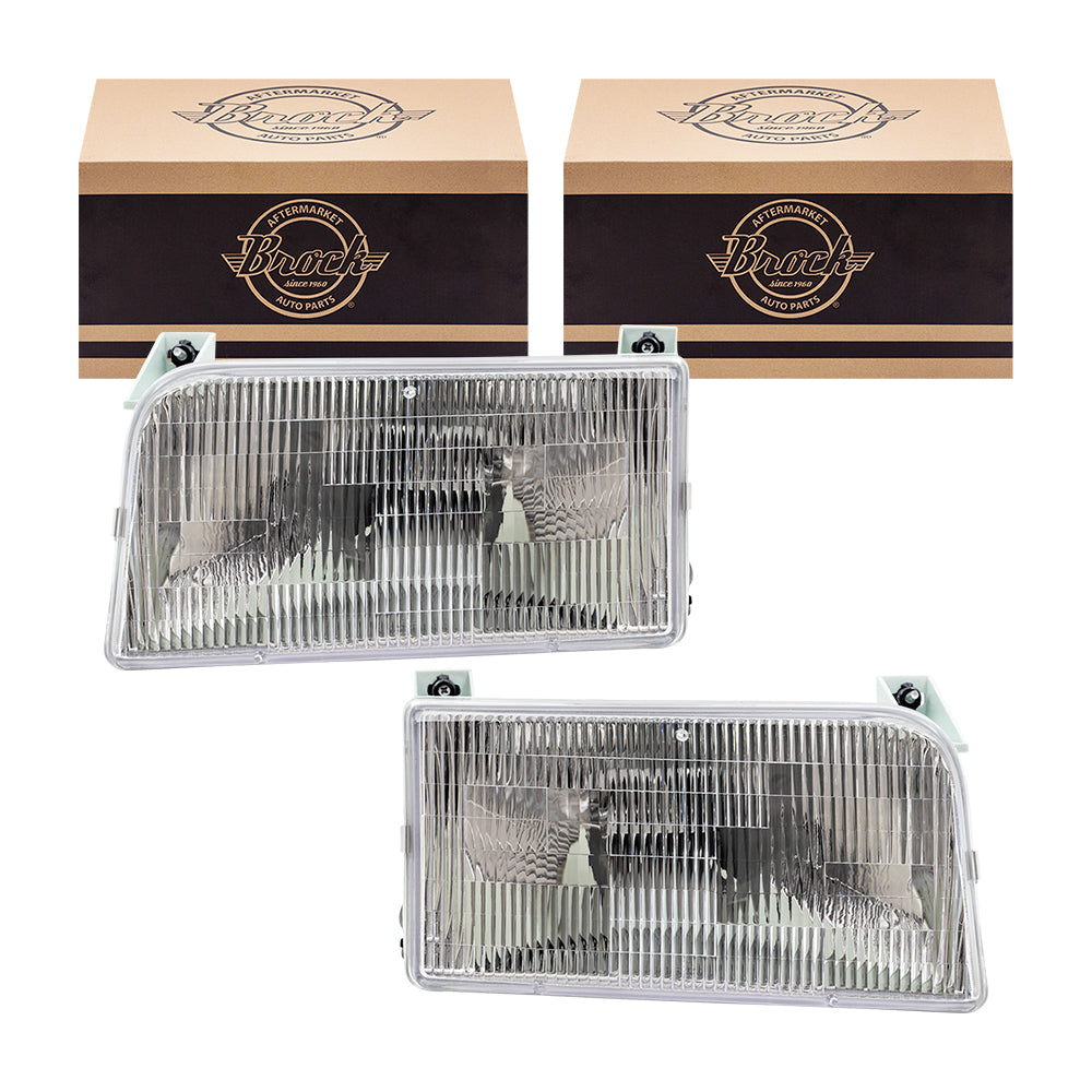 Headlight for 1992-1996 Bronco for 1992-1996 F-150 for 1992-1997 F-250 for 1992-1997 F-350 F2TZ13008B Set FO2502118