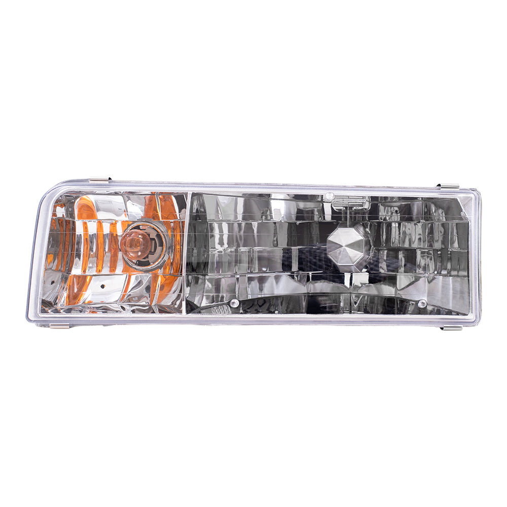 Brock Replacement Drivers Headlight Headlamp Compatible with 1995-1997 Town Car F5VY 13008 B