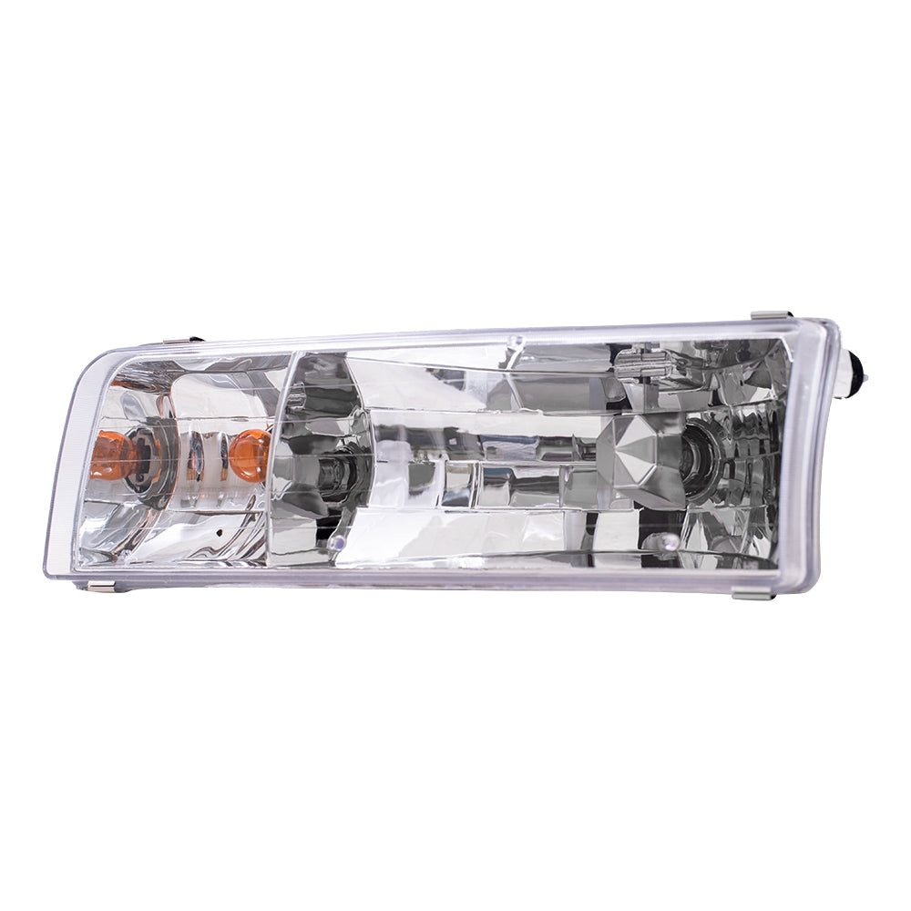 Brock Replacement Drivers Headlight Headlamp Compatible with 1995-1997 Town Car F5VY 13008 B