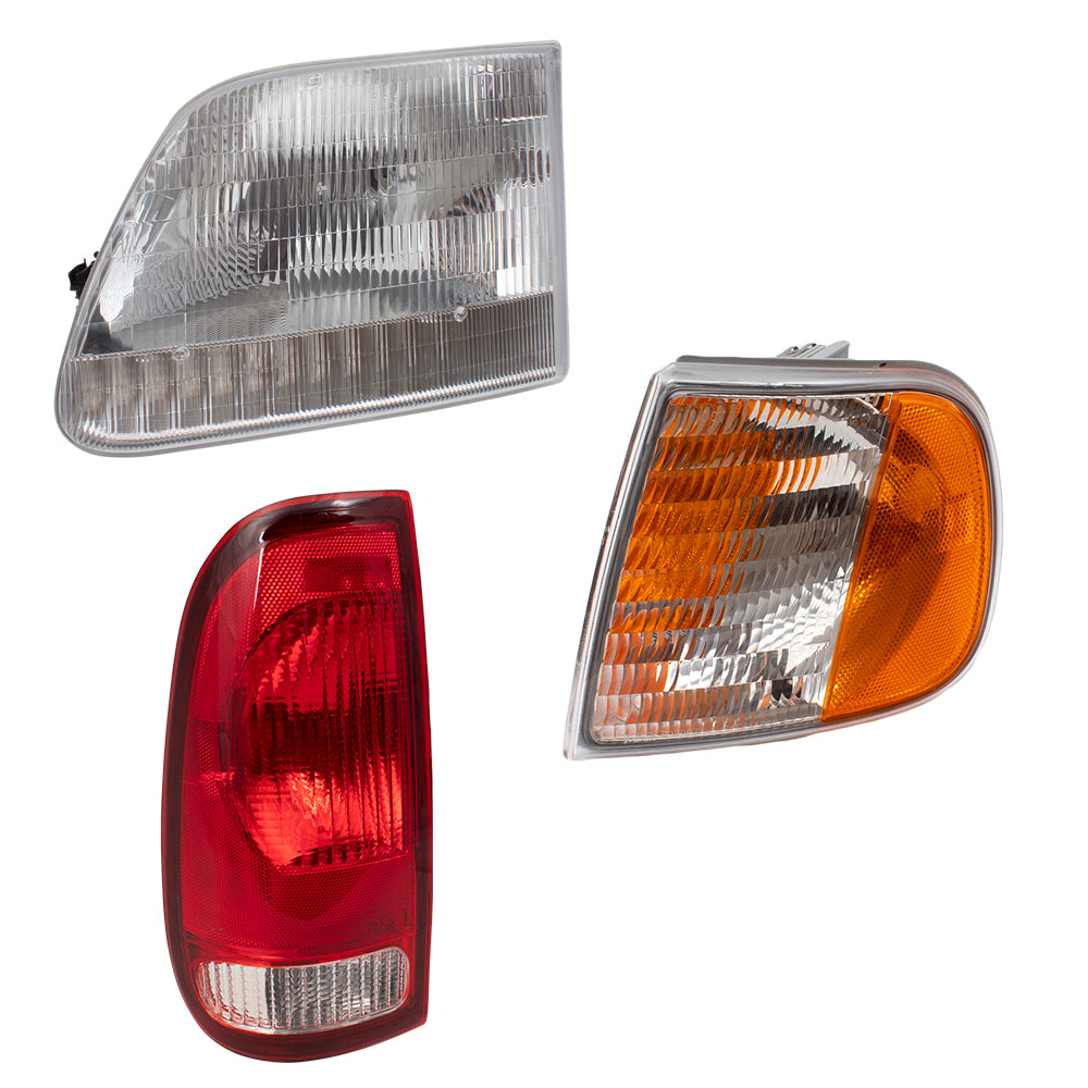 Fits 97-03 F-150 Headlights Tail Lights Park/Signal Lights 6 Piece Set