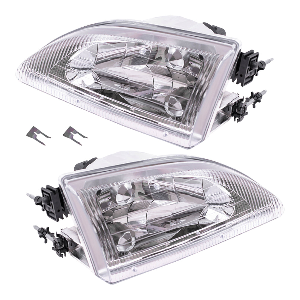 Headlight for 1994-1998 Mustang w/ Smooth Lens F4ZZ13008D Set
