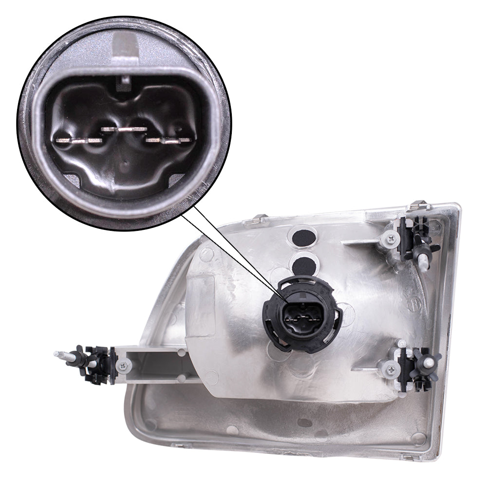 Headlight for 2001-2003 F-150 Lightning Headlamp Exc Harley Davidson 2004-2004 F-150 Heritage 3L3Z13008FA Set