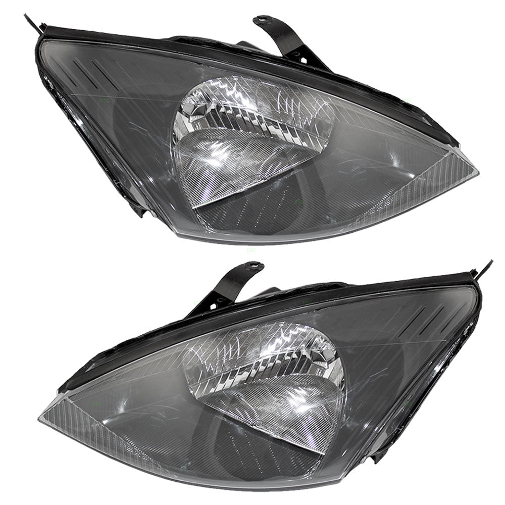 Headlight for 2000-2004 Focus Exc SVT w/ Gray Bezel 3S4Z13008AD Set