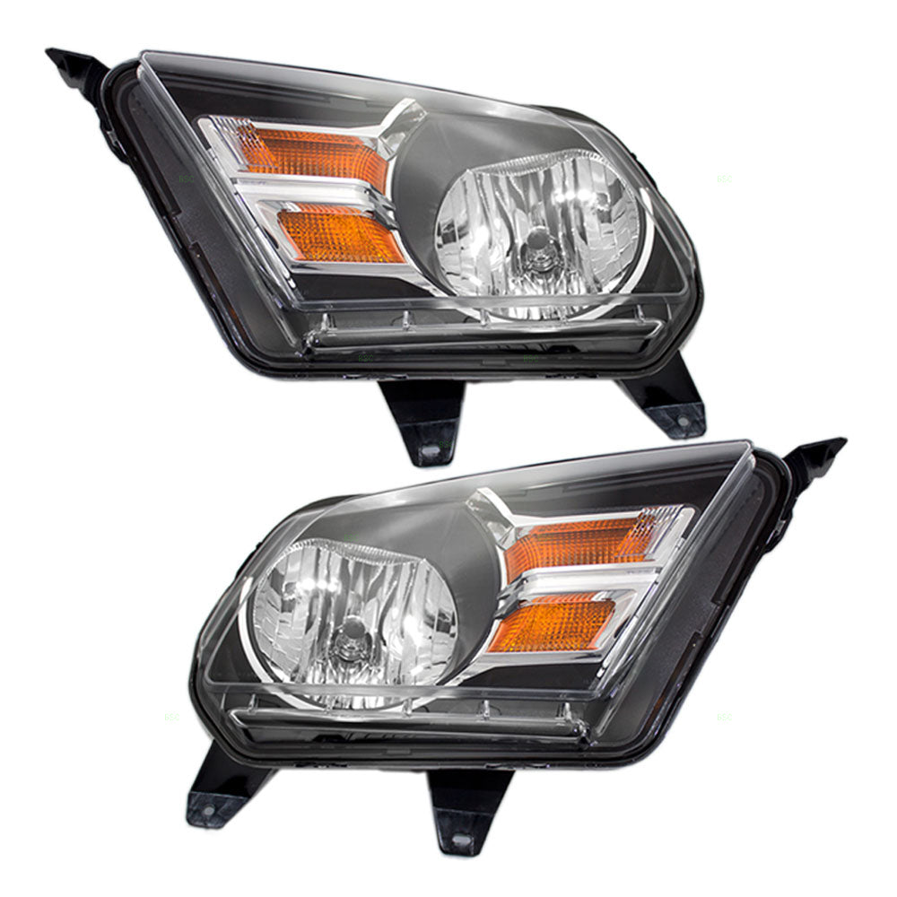 Headlight for 2010-2014 Mustang Base/Shelby GT500 w/ Chrome Trim AR3Z13008B Set FO2502281