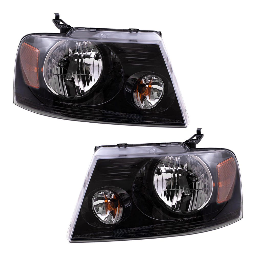Headlight for 2004-2008 F-150 w/ Black Bezel 2006-2008 Mark LT 7L3Z13008HA Set