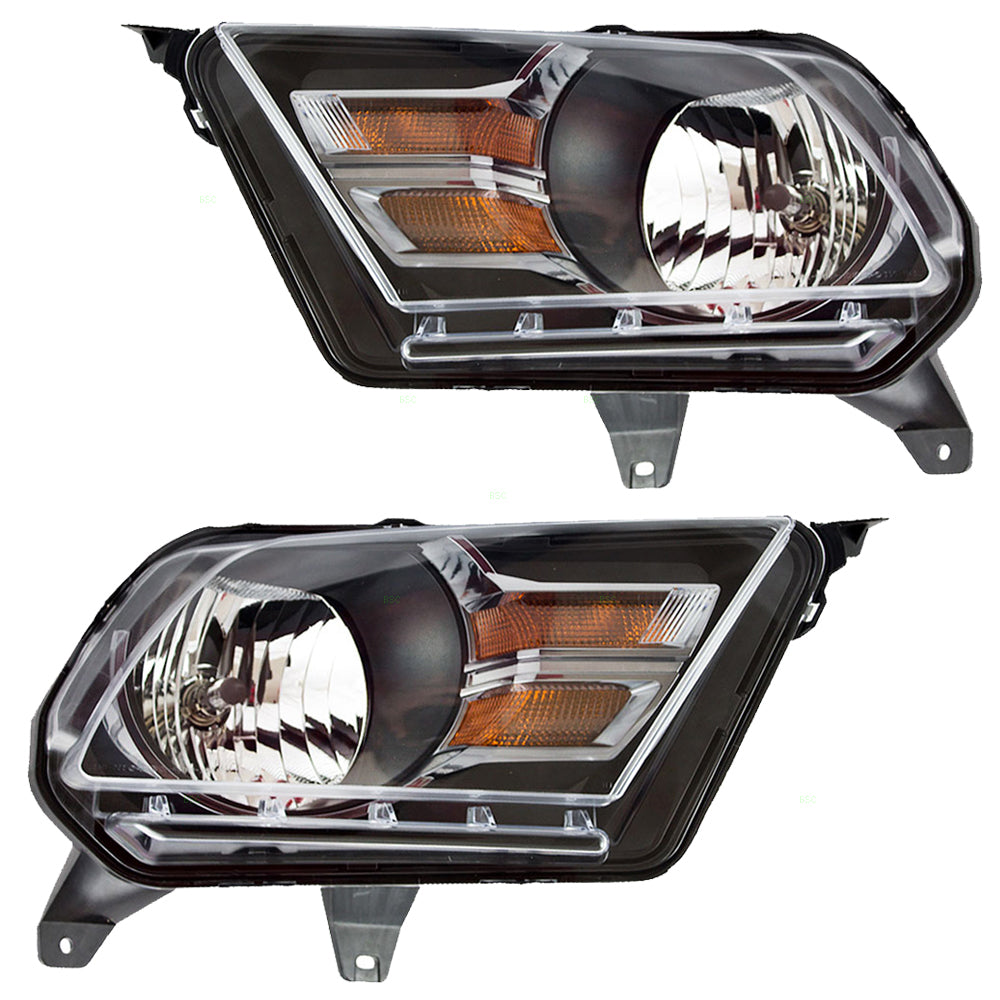 Headlight for 2010-2014 Mustang GT/BOSS 302 w/ Gray Trim AR3Z13008D Set FO2502276