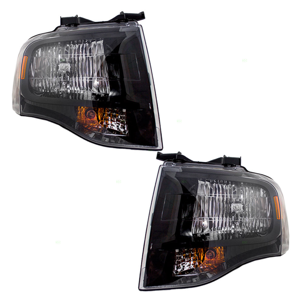 Headlight for 2007-2014 Expedition w/ Black Bezel w/o Logo 7L1Z13008DB Set FO2502227
