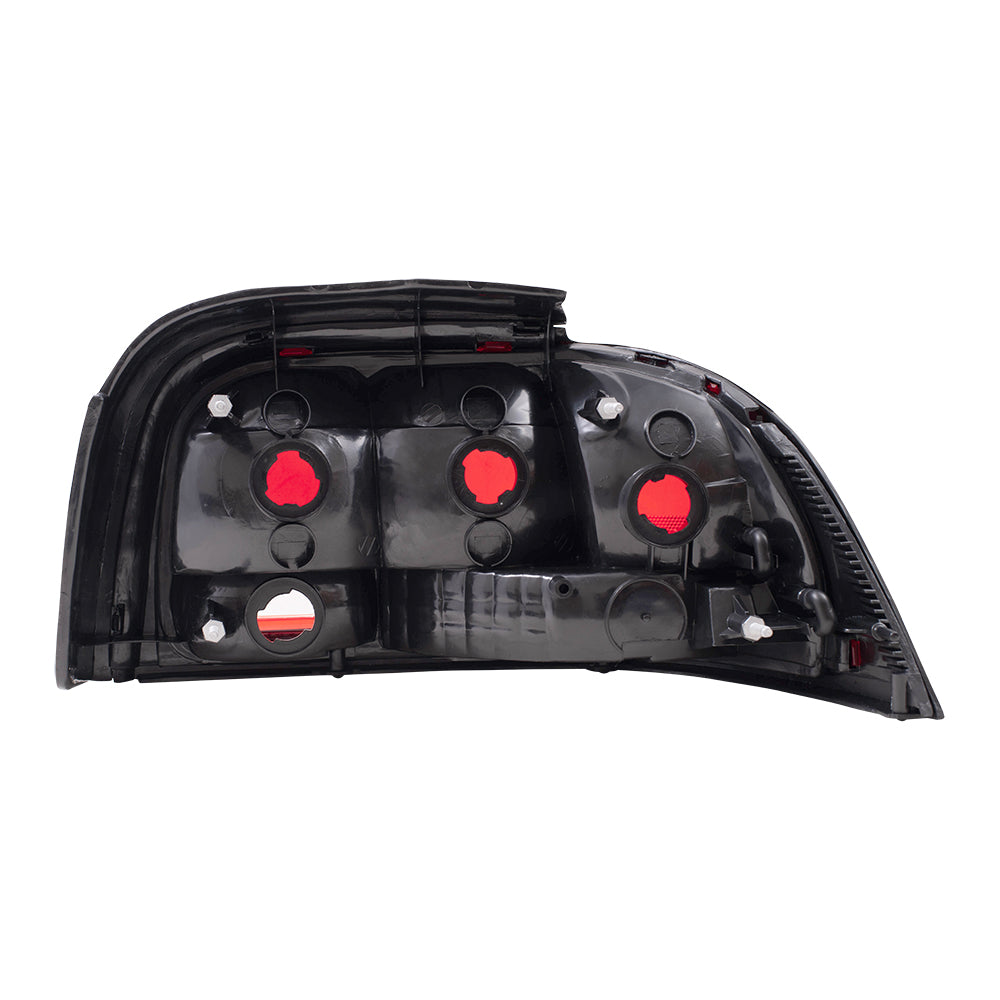 Brock Replacement Drivers Taillight Tail Lamp with Black Bezel Compatible with 1996-1998 Mustang GT SVT Base F6ZZ13405AAJ