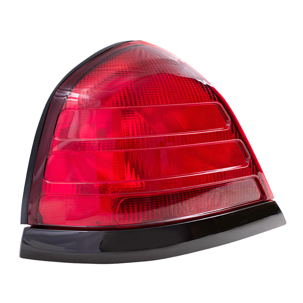 Tail Light for 1998-2011 Crown Victoria Red Lens Black Trim 2 Bulbs 8W7Z13405A Left FO2800160