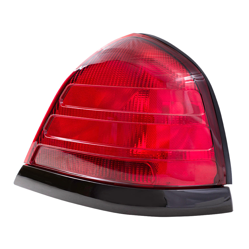 Brock Replacement Passengers Taillight Tail Lamp with Black Trim Compatible with 1999-2011 Crown Victoria 8W7Z13404A