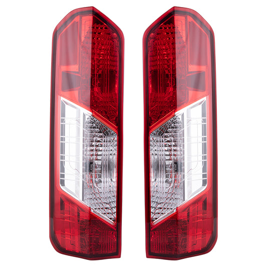 Brock Aftermarket Replacement Driver Left Passenger Right Combination Tail Light Assembly Set Compatible With 2015-2021 Ford Transit With Single Rear Wheels