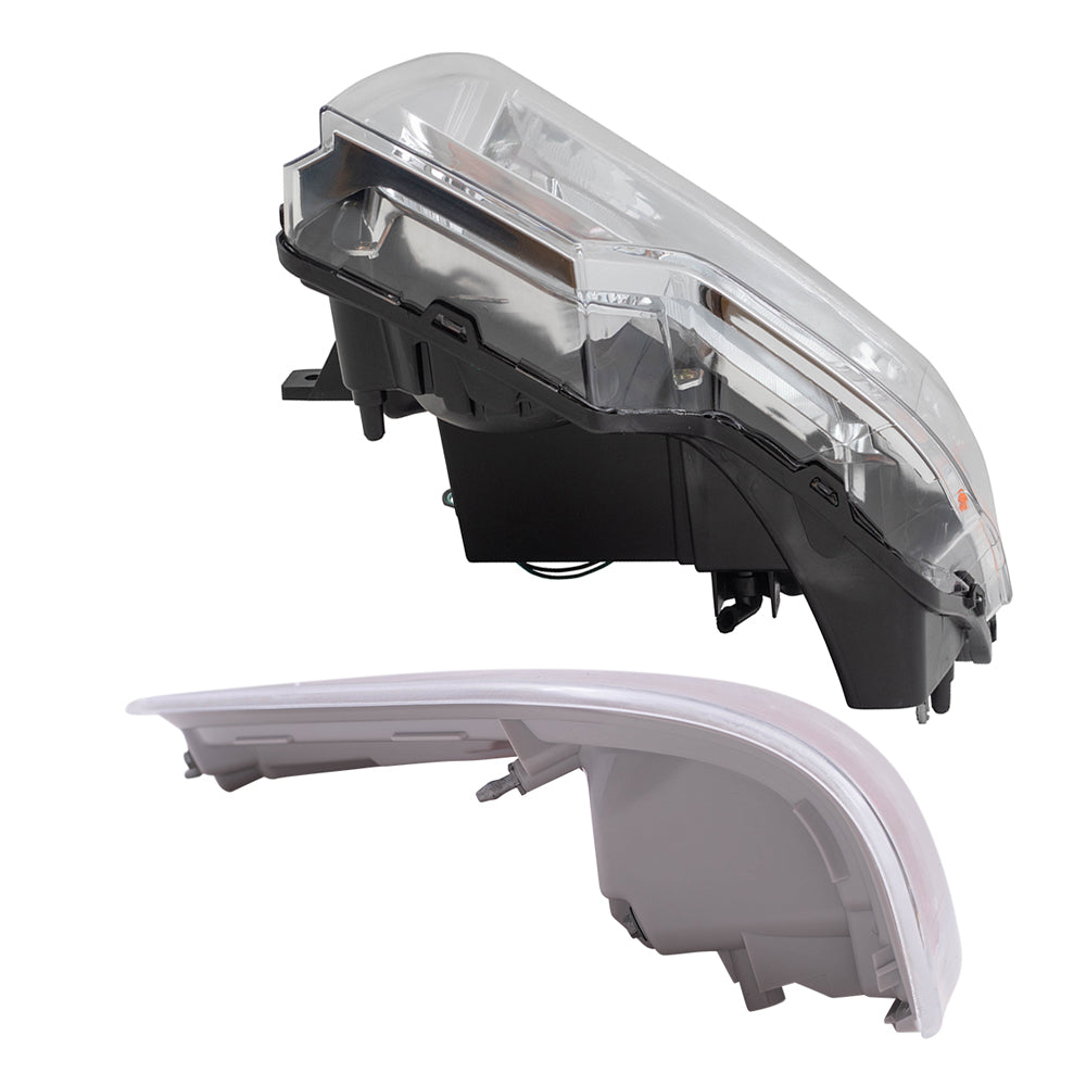 Brock Aftermarket Replacement Part Driver & Passenger Side Halogen Combination Headlights with Chrome Trim & Tail Lights with Chrome Trim Performance Set Compatible with 2009-2014 Ford F-150 Styleside