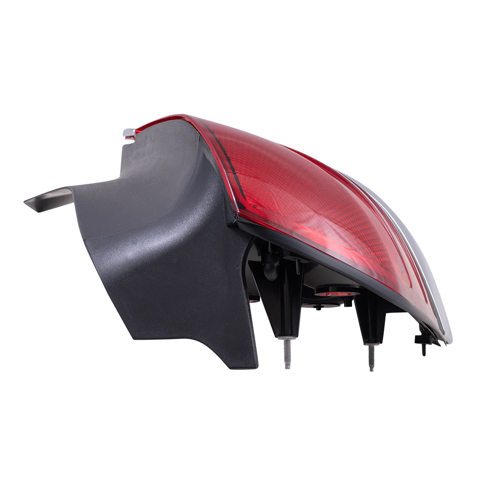 Brock Replacement Drivers Taillight Tail Lamp Red Lens with Chrome Trim Compatible with 1999-2011 Crown Victoria 8W7Z13405B