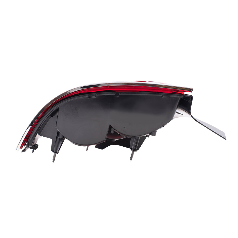 Brock Replacement Drivers Taillight Tail Lamp Red Lens with Chrome Trim Compatible with 1999-2011 Crown Victoria 8W7Z13405B
