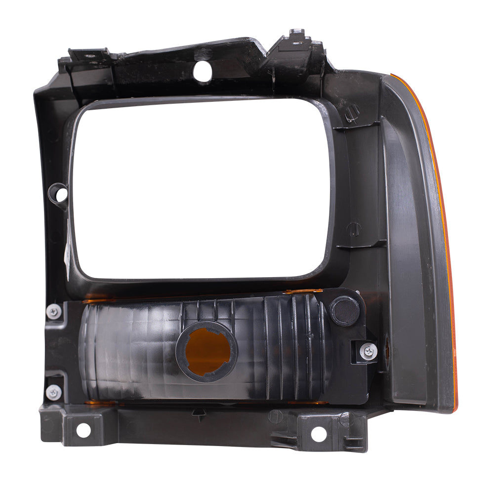 Park/Signal/Side Marker for 2005-2007 F-250 Super Duty Black Bezel for 2005-2007 F-350 Super Duty 5C3Z13201AAA Set FO2520182