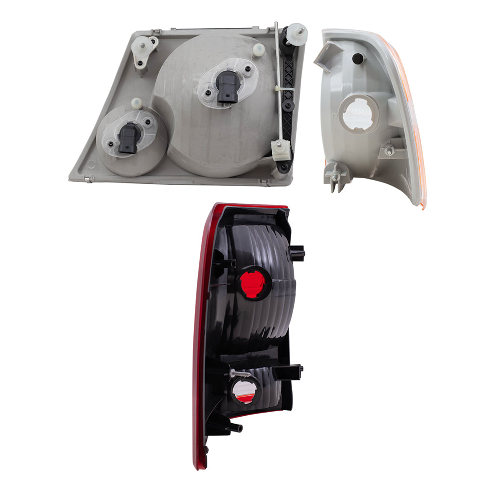 Brock Replacement Headlights Tail Lights and Park Signal Lights Compatible with 2002 2003 2004 2005 Explorer 4-Door