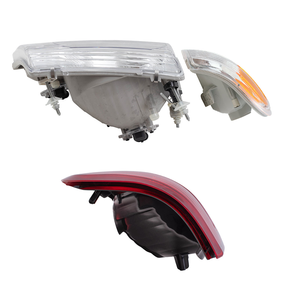 Brock Replacement Headlights Tail Lights and Park Signal Lights Compatible with 2002 2003 2004 2005 Explorer 4-Door