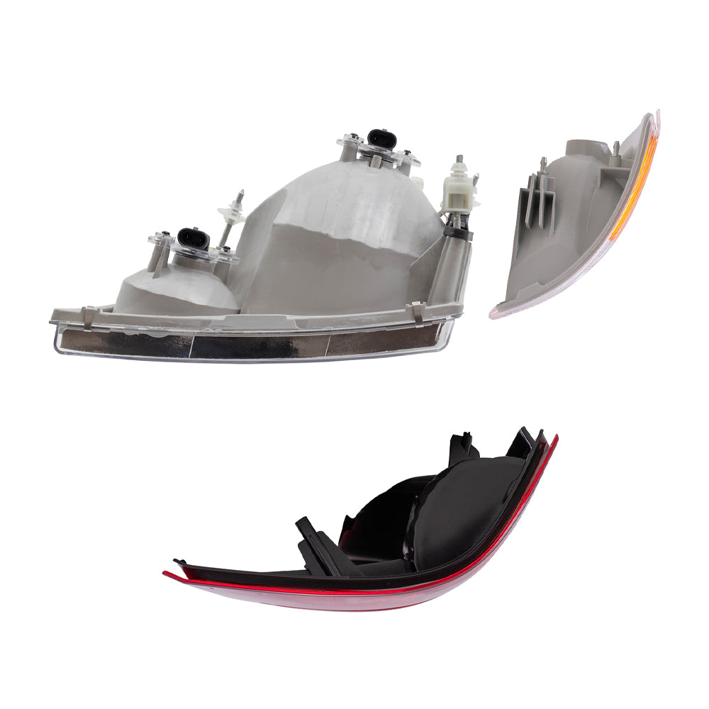 Brock Replacement Headlights Tail Lights and Park Signal Lights Compatible with 2002 2003 2004 2005 Explorer 4-Door